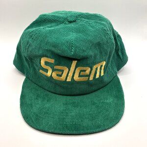 Vintage 80s 90s Salem Corduroy Snapback Hat Cap Green  Cigarettes Promo Hat